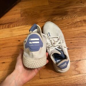 Adidas Cream and Blue Sneakers